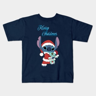 Merry Christmas Stitch Kids T-Shirt